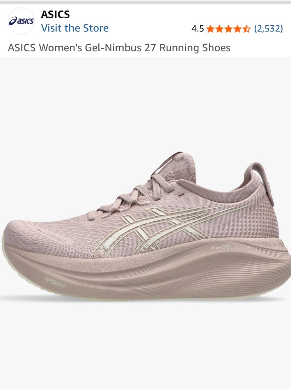 ASICS Women's Gel-Nimbus 27 Running Shoes - Blush Pink
